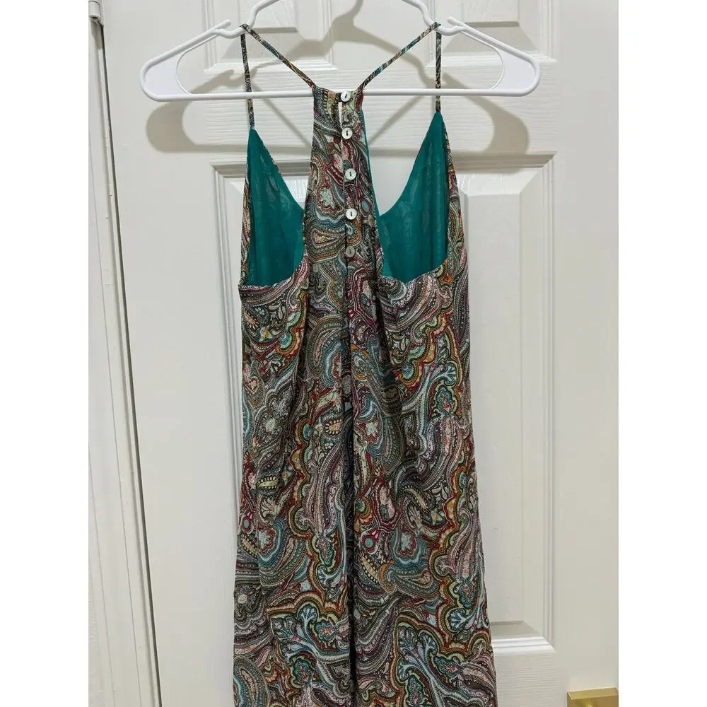 Y2K Lucy Love Multicolored Paisley Print Strappy Mini Shift Dress Women's Medium - Picture 5 of 9